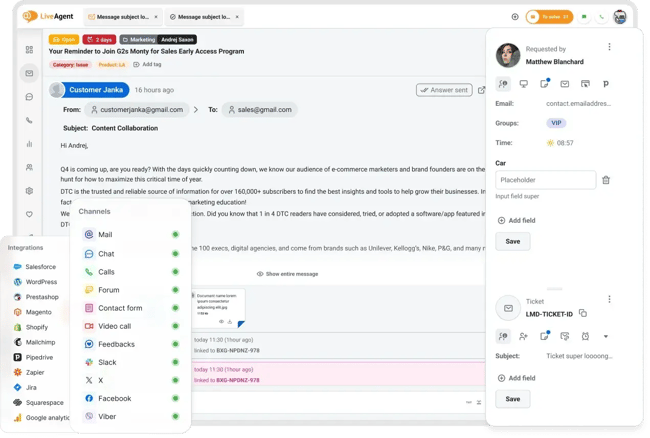 help desk software: liveagent