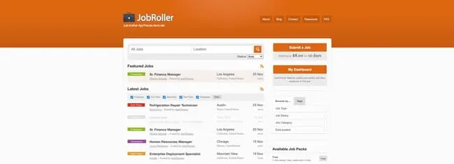 theme demo for the wordpress job board theme jobroller