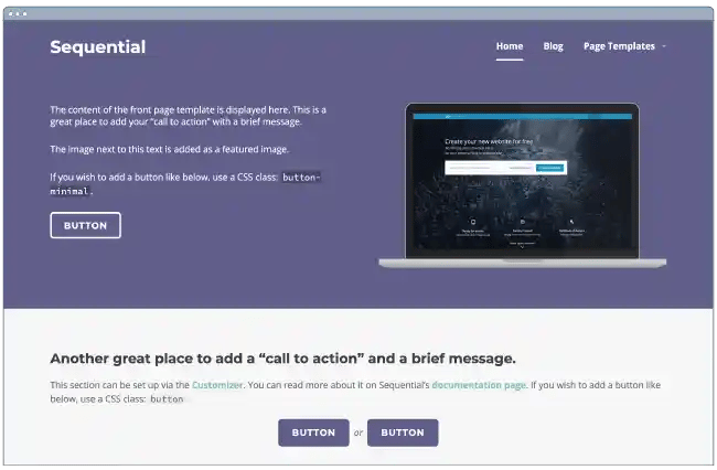 one page website template: sequential