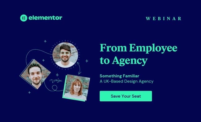 Elementor webinar invite header