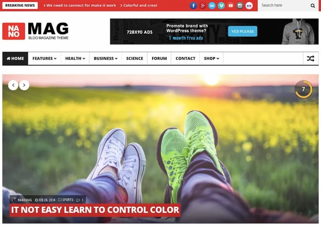 Nanomag demo shows blog post with point reviews