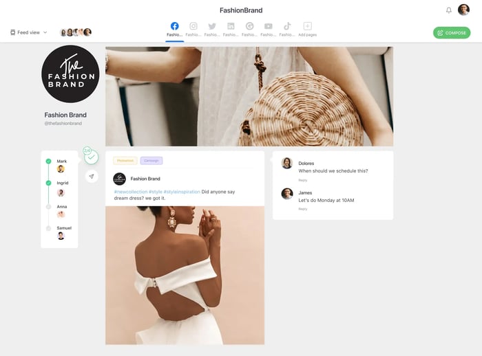 planable social media live feed