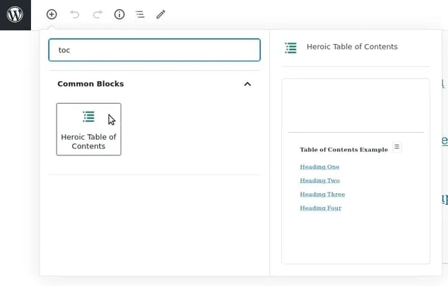 Best table of contents WordPress plugins: heroic table of contents