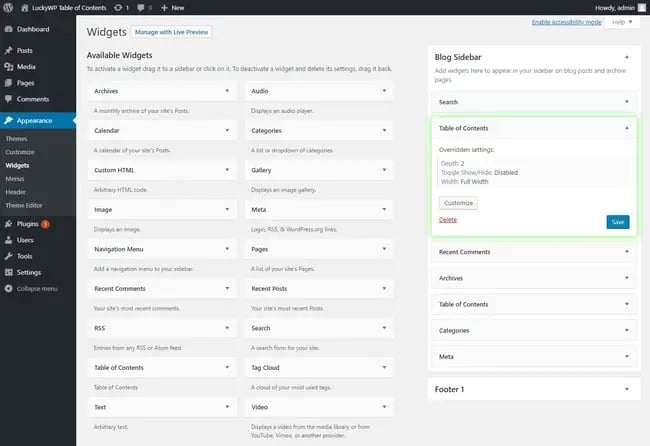 Best table of contents WordPress plugins: luckywp
