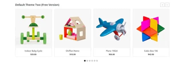 Product slider with images, titles, and prices created withProduct Slider for WooCommerce