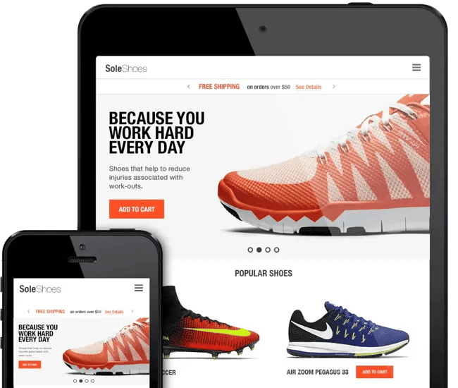 Product slider on desktop and mobile created with Soliloquy add-on for WooCommerce