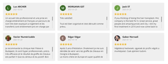 An example of third-party imported reviews in WordPress review plugins