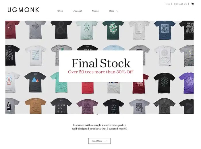 UgMonk Shopify store