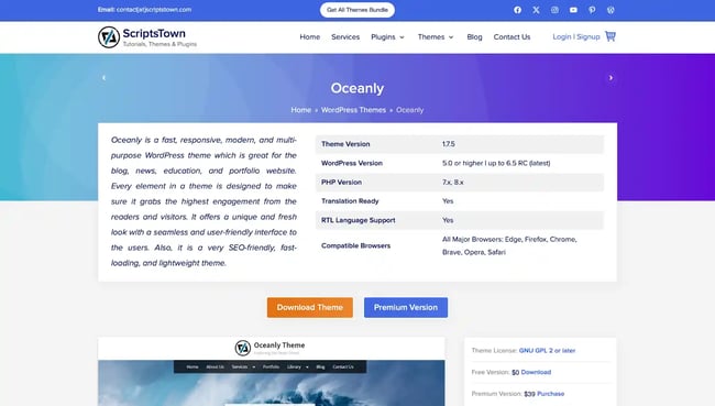 best wordpress theme for comics, Oceanly