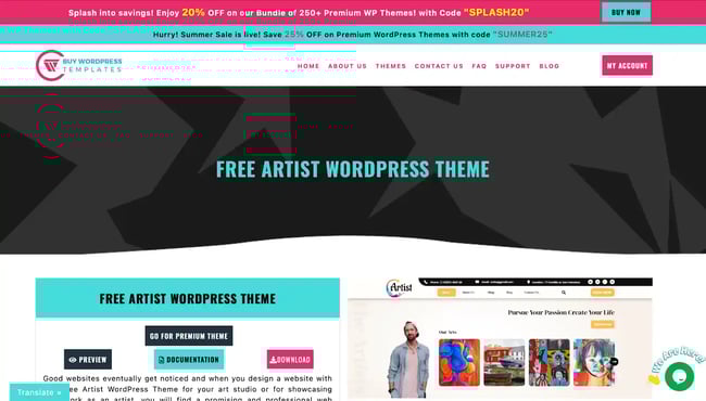 best wordpress theme for comics, Artist Portfolio