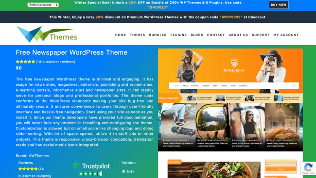 best wordpress theme for comics, VW Newspaper