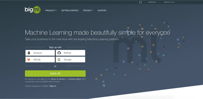 bigml ai platform as a service
