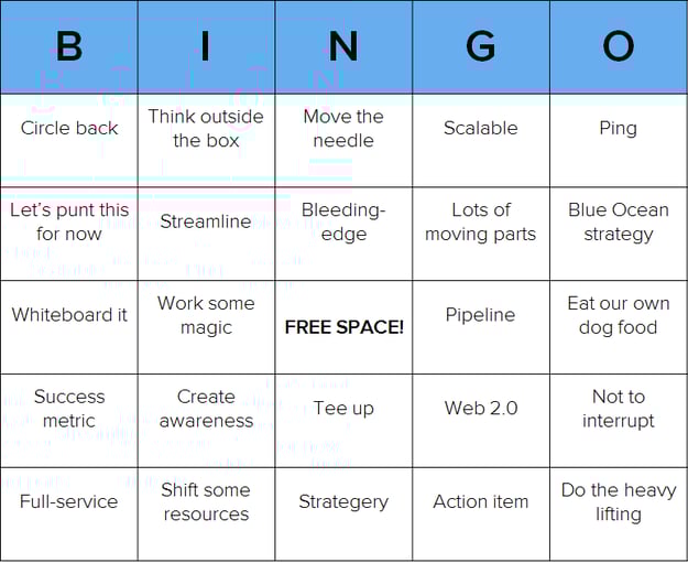 bingo card template