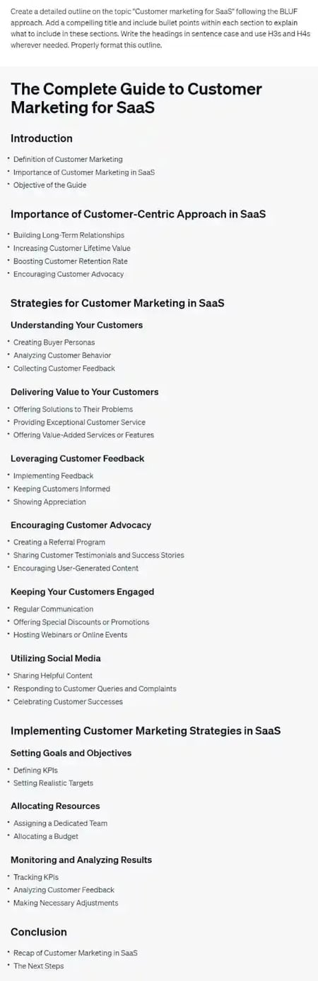 blog outline using gpt, gpt generated content