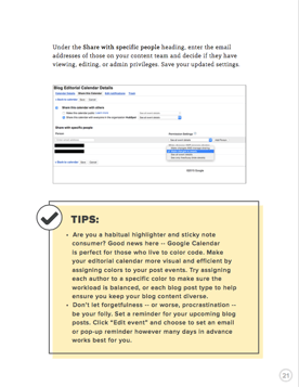 blogging calendar tips