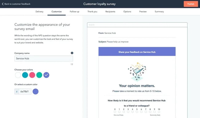 customer loyalty survey example