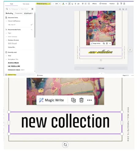 using a custom font in canva