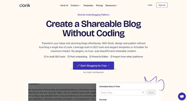 Dorik �� a blogging platform for freelancers and simple blogs