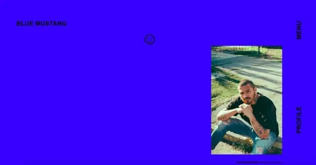 Carlos E. Molina Tovars blue website design only features blue and black