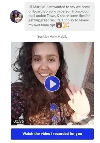 bonjoro onboarding email example personalization
