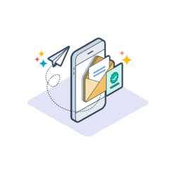 Senden-Symbol für Smartphone