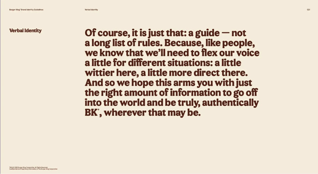 brand elements, brand voice example from burger king