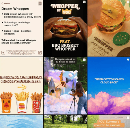 brand elements, burger kind instagram branding