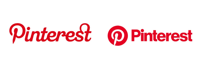 brand elements, pinterest logo type comparison