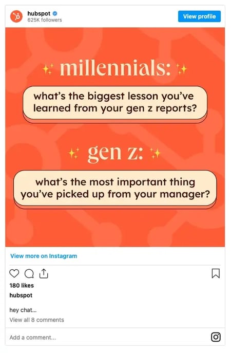 brand voice, hubspot instagram post