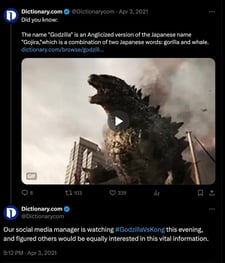 brand voice, tweet from dictionary.com