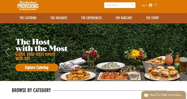 brown website designs neighborhood provisions homepage