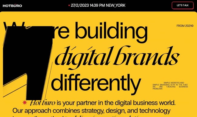 brutalist web design, hot bruo