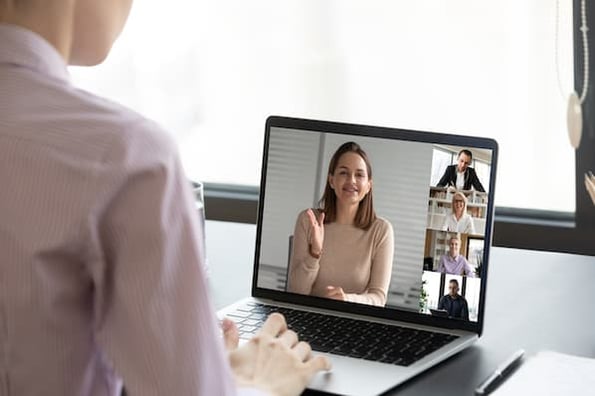 sales rep builds rapport with prospective customers virtually