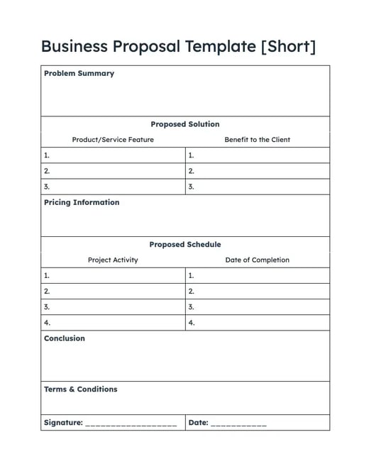 short business proposal template