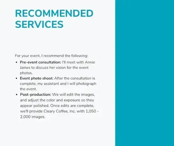 proposed solution of a business proposal, business proposal template