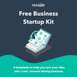 Colorful graphic featuring an open book with a business strategy diagram and arrows, promoting a 