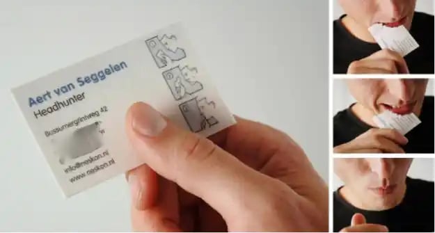business card idea - this message will self-destruct in..