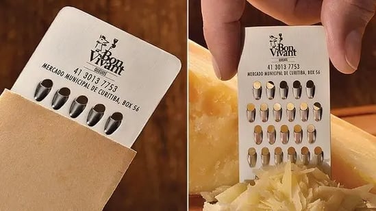 business card ideas - emergency cheese grater