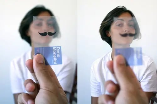 business card ideas - in-person photoshopping 