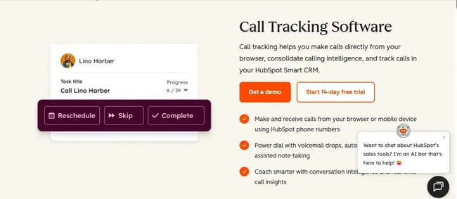 call recording software, hubspot