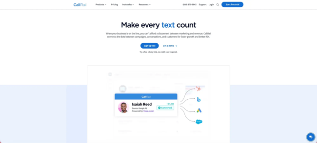 callrail attribution platform for tracking performance across chats, texts, and calls