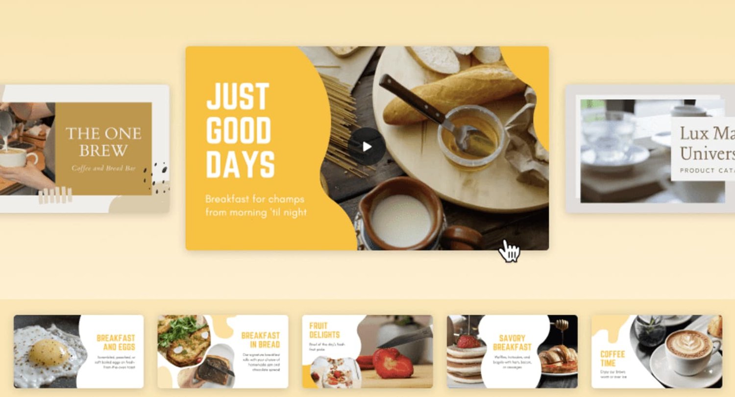 make slideshow websites one page preview of the free web slideshow builder tool from Canva