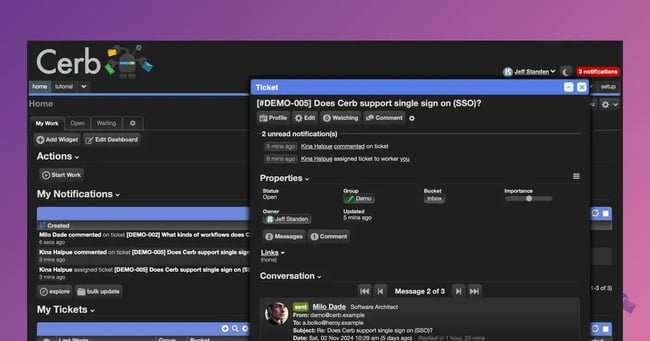 cerb shared inbox tool open source
