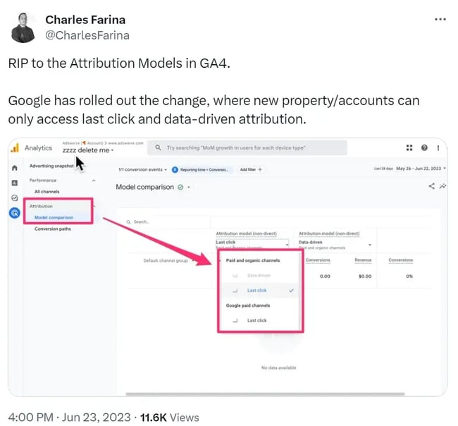 Charles Farinas post about attribution models