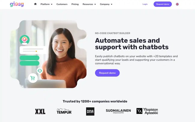 chatbot tools, giosg