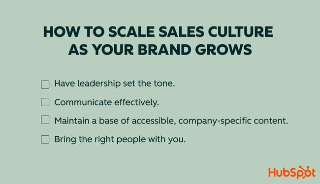 checklist of How to Scale Sales Culture as Your Brand Grows