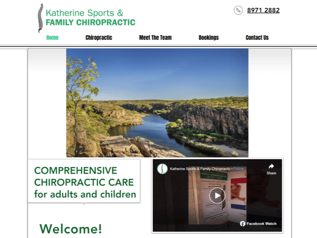 chiropractor website, katherine