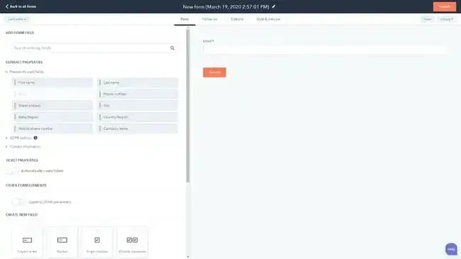 choose which form fields to add to your sponsorship form