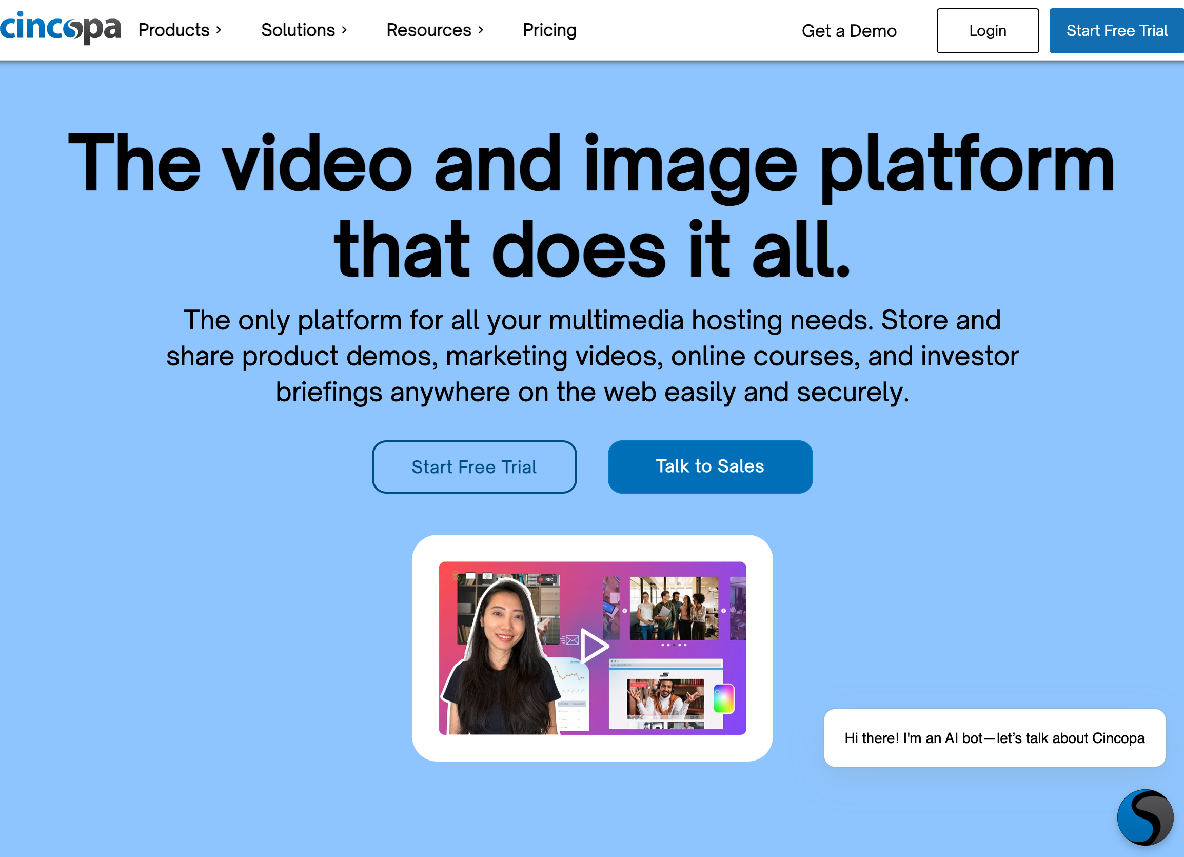 cincopa-landing page