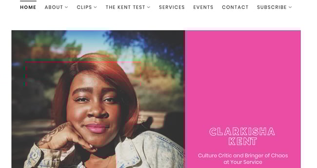 above the fold design: Clarkisha Kent